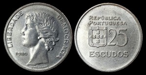 Portugalia, 25 Escudos, KM 607a