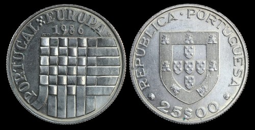 Portugalia 25 escudo 1986 km 635.jpeg