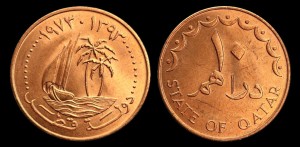 Katar, 10 Dirhams 1973, KM 1, stan I