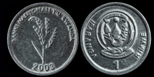 Rwanda, 1 Franc 2003 Sorgo, KM 22, Stan I