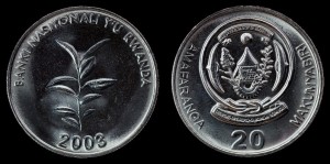 Rwanda, 20 Francs 2003 Gałązka Kawowca, KM 25, Stan I