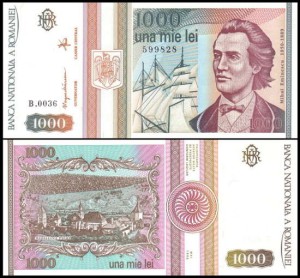 RUMUNIA, 1000 LEI V.1993 Pick 102