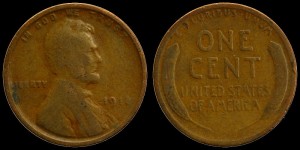 USA, 1 Cent 1918, Kłosy, KM 132, Stan III