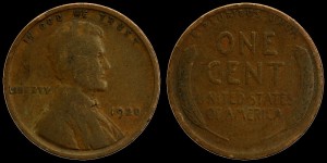 USA, 1 Cent 1920, Kłosy, KM 132, Stan III