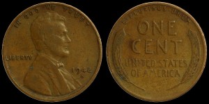 USA, 1 Cent 1942 S, Kłosy, KM 132, Stan III