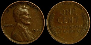 USA, 1 Cent 1946, Kłosy, KM A132, Stan III
