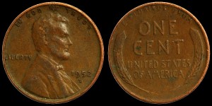 USA, 1 Cent 1952D, Kłosy, KM A132, Stan III