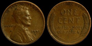 USA, 1 Cent 1953S, Kłosy, KM A132, Stan III