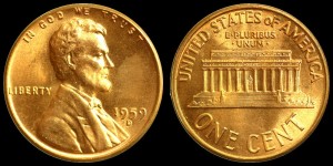 USA, 1 Cent 1959D, KM 201, Stan I