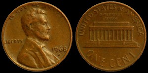  USA, 1 Cent 1968D, KM 201, Stan III