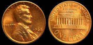  USA, 1 Cent 1968S, KM 201, Stan I