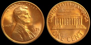  USA, 1 Cent 1971D, KM 201, Stan I