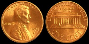  USA, 1 Cent 1975D, KM 201, Stan I