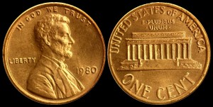  USA, 1 Cent 1980, KM 201, Stan I