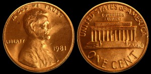  USA, 1 Cent 1981, KM 201, Stan I