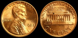  USA, 1 Cent 1982, KM 201, Stan I