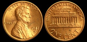  USA, 1 Cent 1982D, KM 201, Stan II-