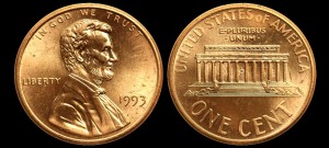  USA, 1 Cent 1993, KM 201b, Stan I-