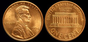  USA, 1 Cent 1994, KM 201b, Stan I-