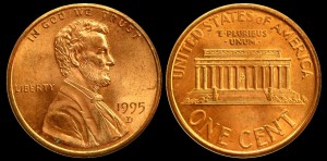  USA, 1 Cent 1995D, KM 201b, Stan I-