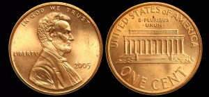  USA, 1 Cent 2005, KM 201b, Stan I
