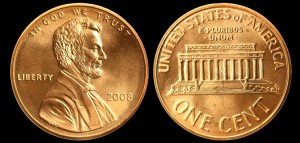  USA, 1 Cent 2008, KM 201b, Stan I