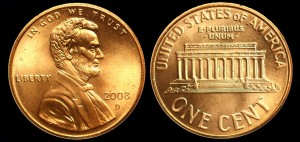  USA, 1 Cent 2008D, KM 201b, Stan I