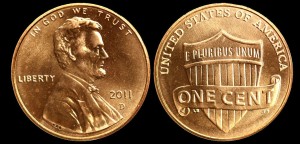  USA, 1 Cent 2011D Herb Lincolna, KM 468, Stan I