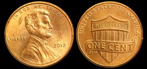  USA, 1 Cent 2012 Herb Lincolna, KM 468, Stan I