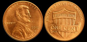  USA, 1 Cent 2012D Herb Lincolna, KM 468, Stan I