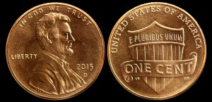  USA, 1 Cent 2015D Herb Lincolna, KM 468, Stan I