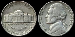 USA, 5 Cents 1941, KM 192, stan III