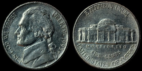 USA 5 cents 1993P KM  A192 st II.jpeg