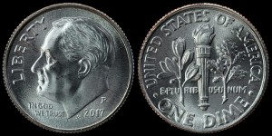 USA, 10 cents 2017P Roosevelt, KM 195a, stan I