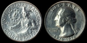 USA, 25 cents 1976 D, 200 lat USA 1776-1976, KM 204, stan I-