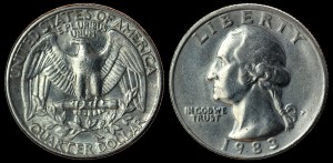 USA, 25 cents 1983 P, KM A164a, stan II