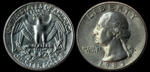 USA, 25 cents 1983 D, KM A164a, stan II