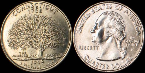 USA, 25 Cents 1999 P, KM 297, Connecticut.jpg