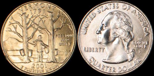 USA, 25 Cents 2001 P, KM 321, Vermont.jpg