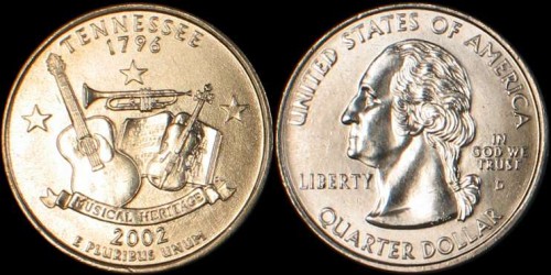 USA, 25 Cents 2002 D, KM 331, Tennessee.jpg