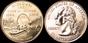 USA, 25 Cents 2003 D, KM 346, Missouri, stan I