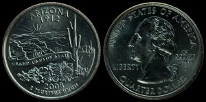 USA, 25 Cents 2008 D, KM 423, Arizona, stan I