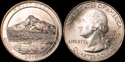 USA, 25 Cents 2010 D, KM 473 Mount Hood.jpg