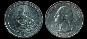 USA, 25 Cents 2012 D, KM 522 D Hawai'i Volcanoes - Hawaii , stan I