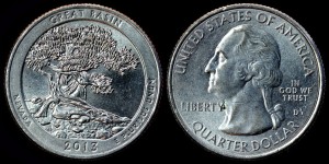 USA, 25 Cents 2013 D, KM 544 Great Basin - Nevada, stan I