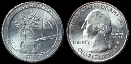 USA 25 cents 2013D fort McHenry maryland km 545 st I.jpeg