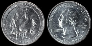 USA, 25 Cents 2013 D Mount Rushmore - South Dakota, KM 546, stan I