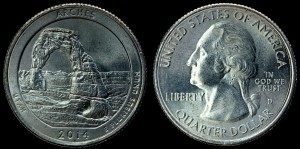 USA, 25 Cents 2014 D Arches - Utah, KM 568, stan I