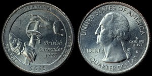 USA, 25 Cents 2015 D Saratoga - Park Historyczny, KM 601, stan I