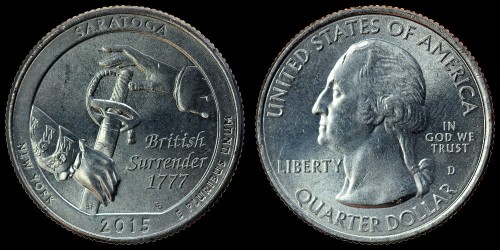 USA 25 cents 2015D saratoga - new york km 601 st I.jpeg